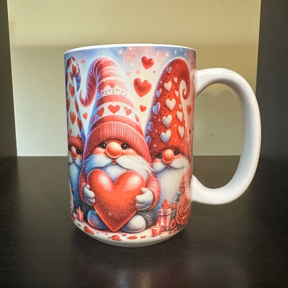 Hand Crafted Valentines Day Gnome Sublimated 15oz Mug - Picture 3 of 11